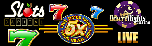 $10 FREE PLAY on 'Five Times Wins' Slot